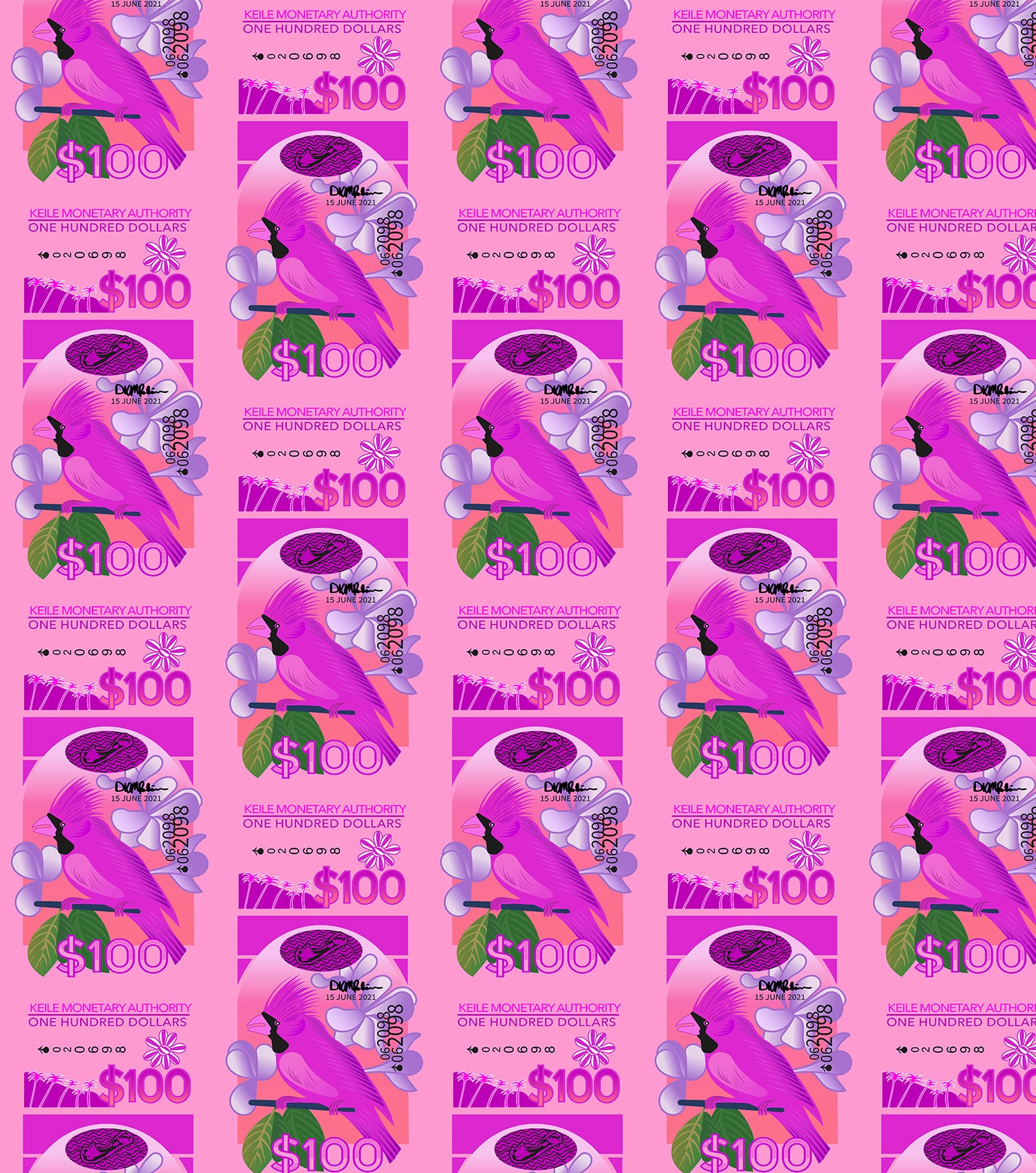 Keile monetary Authority print by Bermuda artist Keile