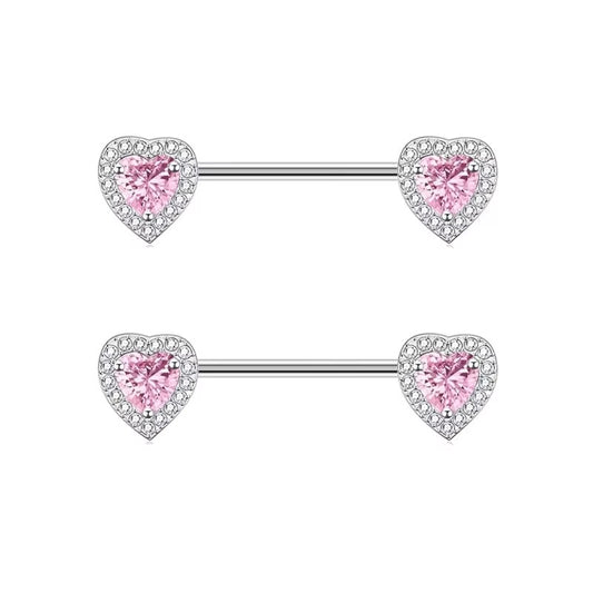 Pink diamond hearts