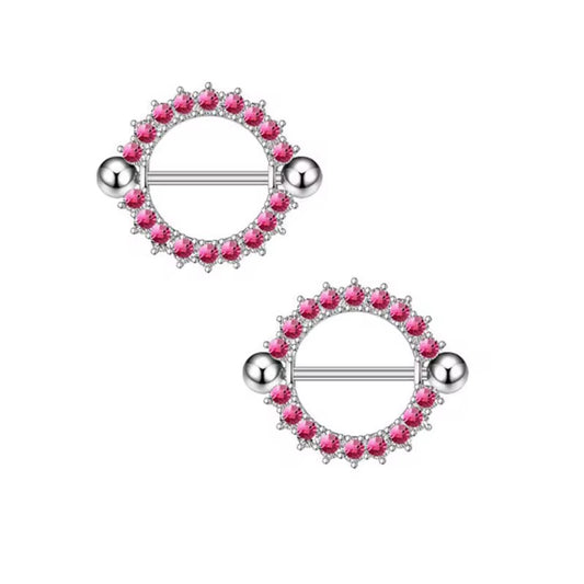Diamonte pink circles